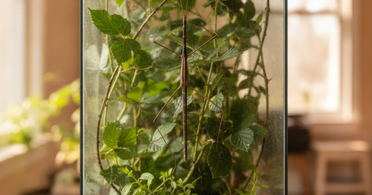 Terrarium en verre avec aération en filet métallique adapté pour l'élevage de phasmes.